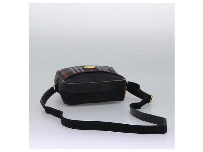 Autre Marque Borsa a Spalla Burberrys Nova Check in Tela Blu Navy e Oro Auth EC762 D'oro - vista 7