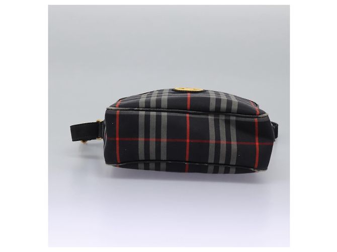Autre Marque Borsa a Spalla Burberrys Nova Check in Tela Blu Navy e Oro Auth EC762 D'oro - vista 9