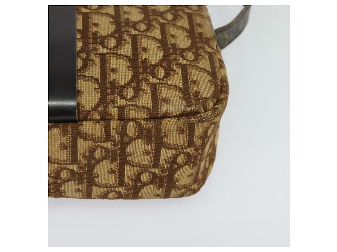 Borsa a spalla in tela Trotter Christian Dior marrone Auth BD734 - vista 11