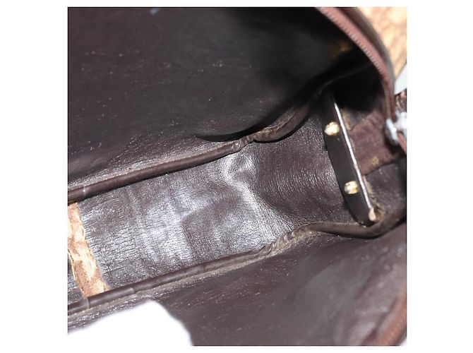 Borsa a spalla in tela Trotter Christian Dior marrone Auth BD734 - vista 17
