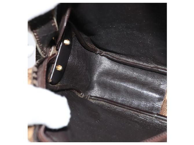 Borsa a spalla in tela Trotter Christian Dior marrone Auth BD734 - vista 18