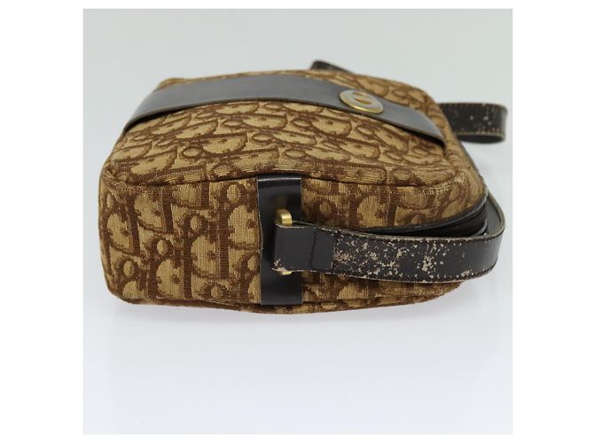 Borsa a spalla in tela Trotter Christian Dior marrone Auth BD734 - vista 5