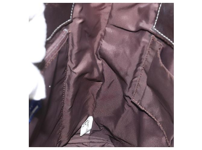 Borsa a mano in tela e pelle beige Burberry Nova Check Blue Label Auth EC545 - vista 17