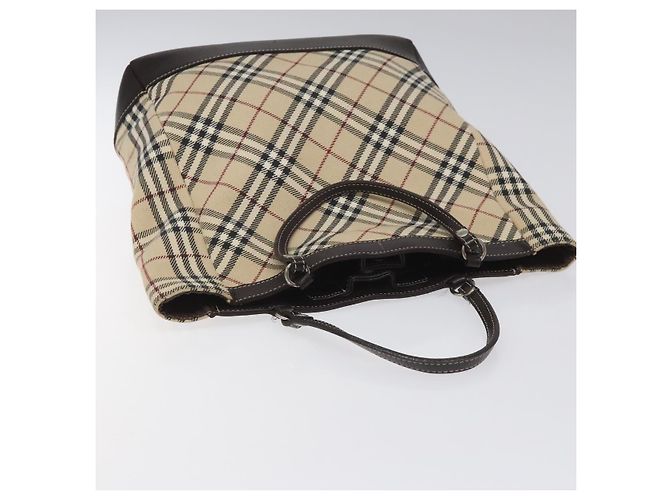 Borsa a mano in tela e pelle beige Burberry Nova Check Blue Label Auth EC545 - vista 6