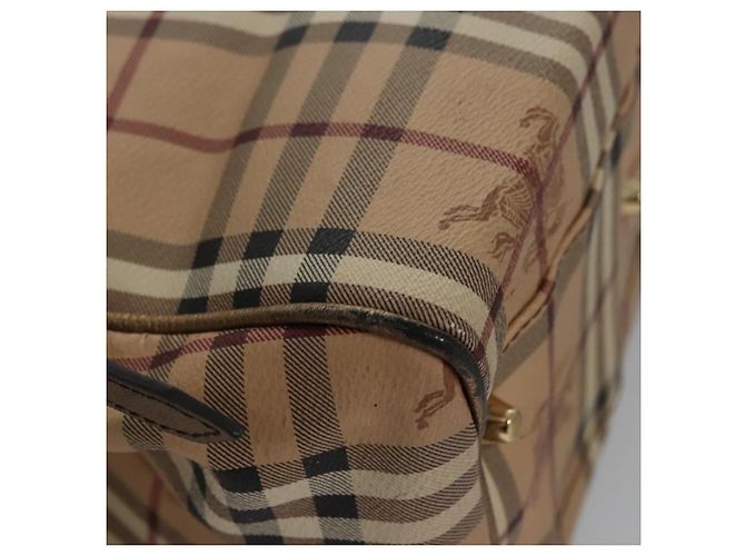 Borsa a spalla Burberry Nova Check PVC Beige Marrone oro Auth BA684 D'oro - vista 10