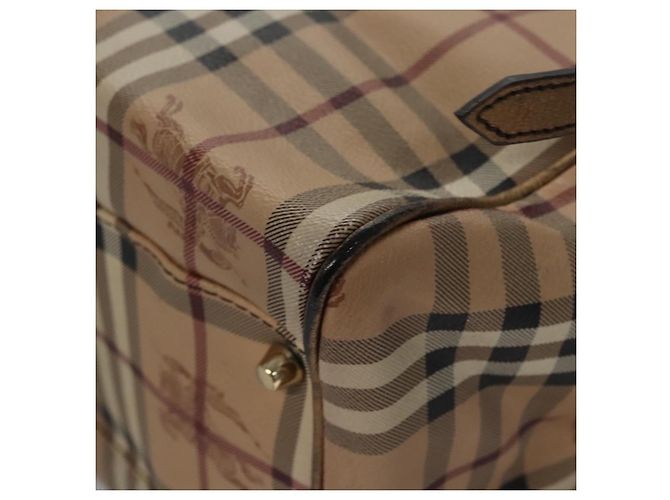 Borsa a spalla Burberry Nova Check PVC Beige Marrone oro Auth BA684 D'oro - vista 11