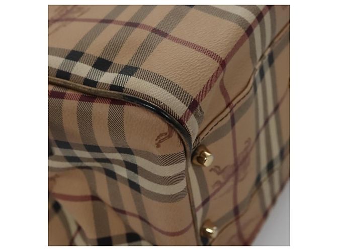 Borsa a spalla Burberry Nova Check PVC Beige Marrone oro Auth BA684 D'oro - vista 12