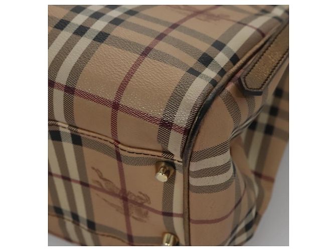 Borsa a spalla Burberry Nova Check PVC Beige Marrone oro Auth BA684 D'oro - vista 13
