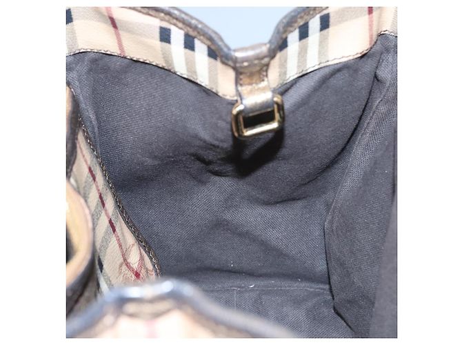 Borsa a spalla Burberry Nova Check PVC Beige Marrone oro Auth BA684 D'oro - vista 17