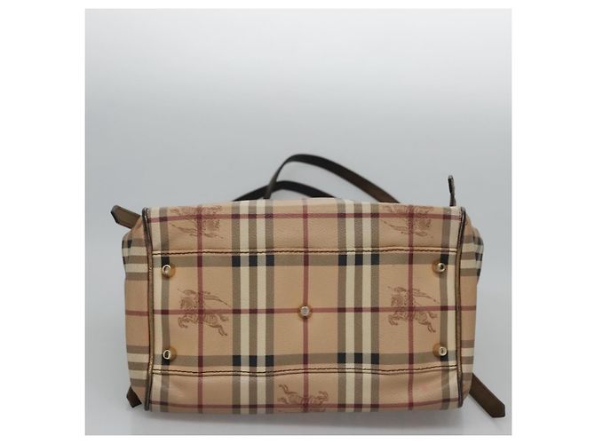 Borsa a spalla Burberry Nova Check PVC Beige Marrone oro Auth BA684 D'oro - vista 9