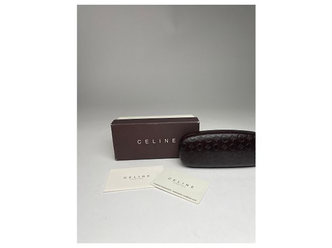Céline Occhiali da sole vintage Celine Paris marroni Marrone - vista 14