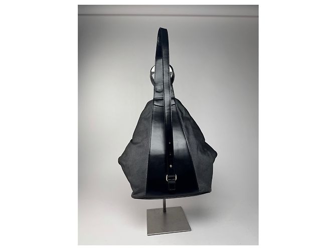 Vintage Loewe Madrid Leder Umhängetasche / Rucksack Schwarz - Ansicht 14