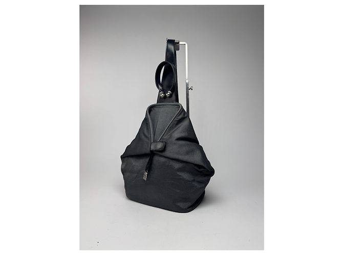 Vintage Loewe Madrid Leder Umhängetasche / Rucksack Schwarz - Ansicht 5