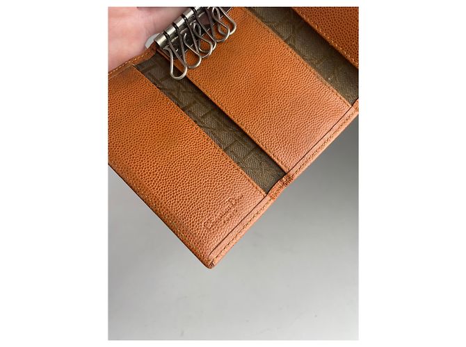 Vintage Dior Leather Key Holder Brown Orange - view 6