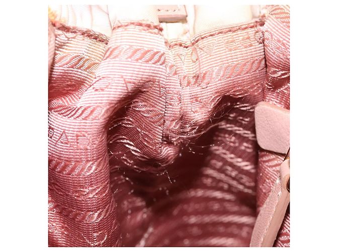 PRADA Borsa a mano in nylon pelle 2 vie rosa oro Auth EC720 D'oro - vista 20