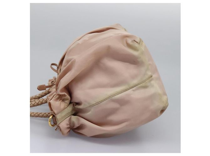 PRADA Borsa a mano in nylon pelle 2 vie rosa oro Auth EC720 D'oro - vista 4
