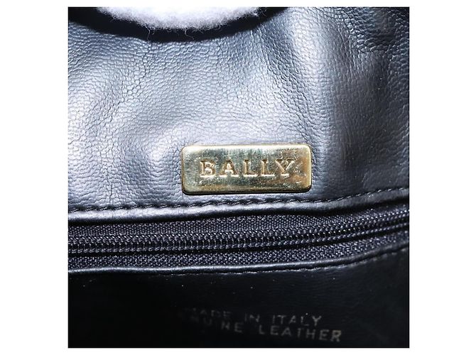 BALLY Ketten-Schultertasche aus schwarzem Leder mit Gold Auth th5773 Golden - Ansicht 17