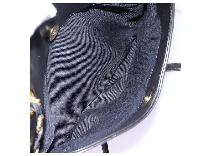 BALLY Ketten-Schultertasche aus schwarzem Leder mit Gold Auth th5773 Golden - Ansicht 23