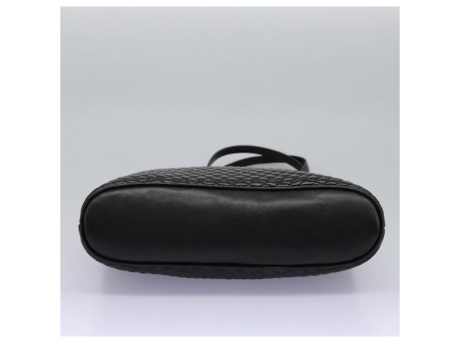 BALLY Ketten-Schultertasche aus schwarzem Leder mit Gold Auth th5773 Golden - Ansicht 9