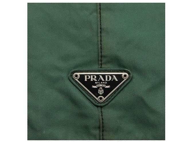 PRADA Borsa a mano in nylon plastico verde nero argento autentica fm4464 - vista 14