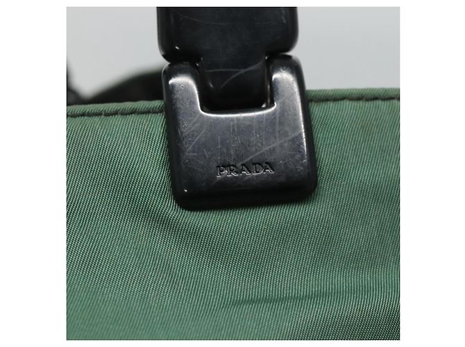 PRADA Borsa a mano in nylon plastico verde nero argento autentica fm4464 - vista 15
