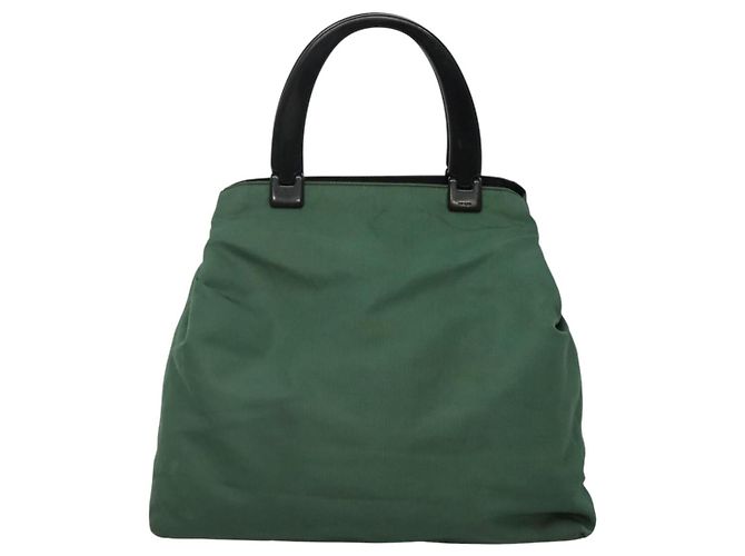 PRADA Borsa a mano in nylon plastico verde nero argento autentica fm4464 - vista 2