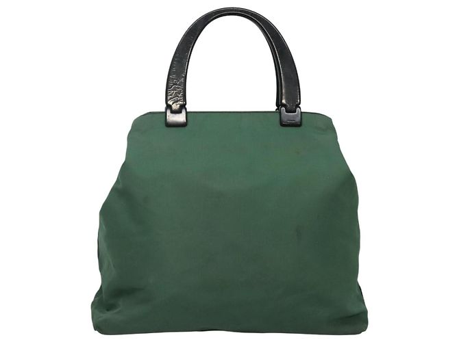 PRADA Borsa a mano in nylon plastico verde nero argento autentica fm4464 - vista 3