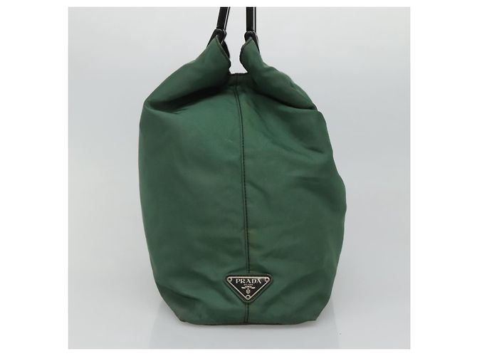 PRADA Borsa a mano in nylon plastico verde nero argento autentica fm4464 - vista 4