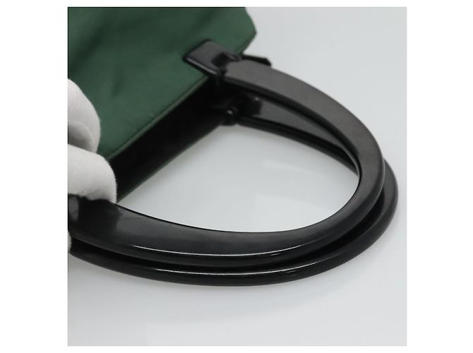 PRADA Borsa a mano in nylon plastico verde nero argento autentica fm4464 - vista 7