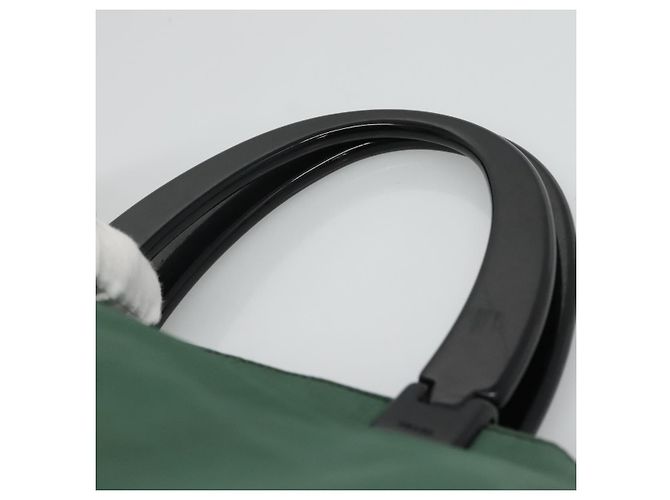PRADA Borsa a mano in nylon plastico verde nero argento autentica fm4464 - vista 8