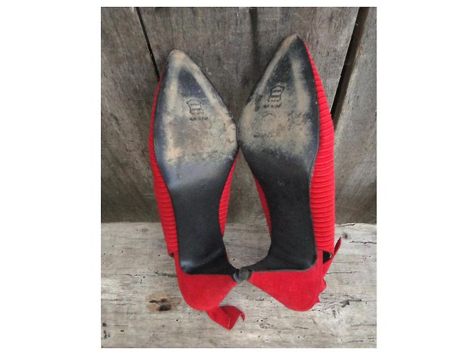 Casadei Pumps Rot Textil und Leder 8 cm Absatz - Ansicht 5