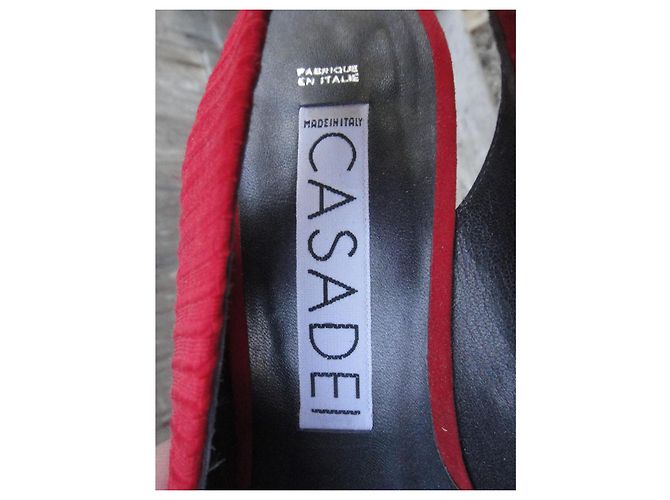 Casadei Pumps Rot Textil und Leder 8 cm Absatz - Ansicht 6