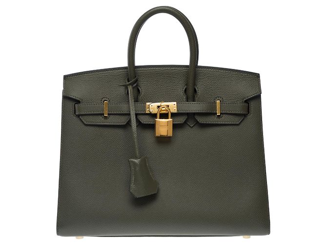Hermès Sac HERMES Birkin 25 en Cuir Vert - 102590 - vue 2