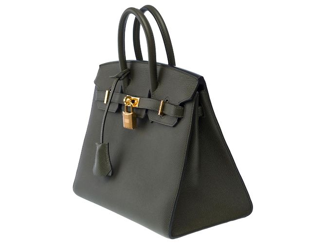 Hermès Sac HERMES Birkin 25 en Cuir Vert - 102590 - vue 4
