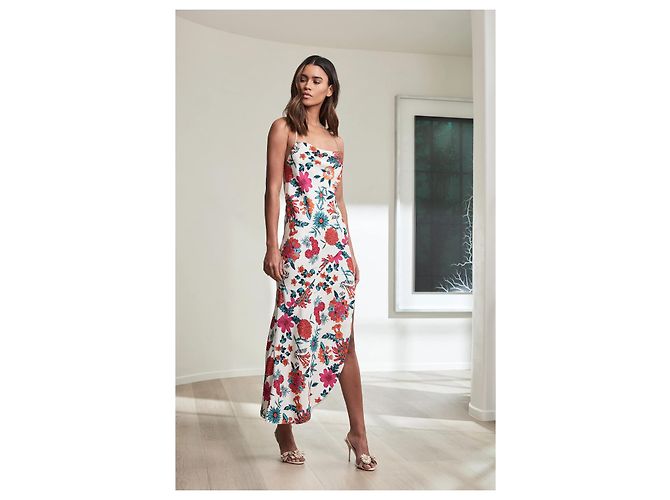 Haney Goldie Blumendruckkleid Rot - Ansicht 8