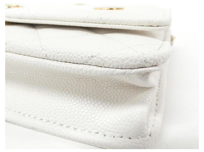 Wallet On Chain Cartera Chanel Con Cadena Blanco - vista 4