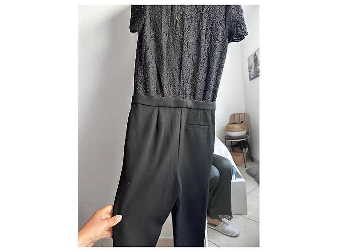 Maje Schwarzes Kleid mit Spitzenoberteil - Ansicht 11