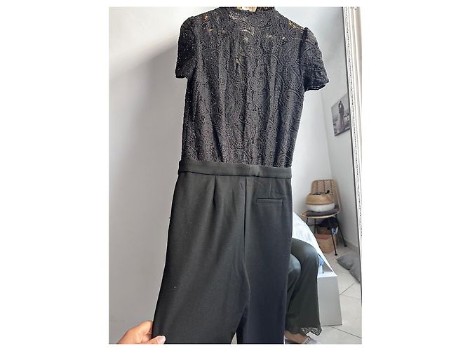 Maje Schwarzes Kleid mit Spitzenoberteil - Ansicht 12