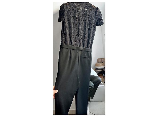 Maje Schwarzes Kleid mit Spitzenoberteil - Ansicht 13