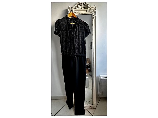 Maje Schwarzes Kleid mit Spitzenoberteil - Ansicht 14