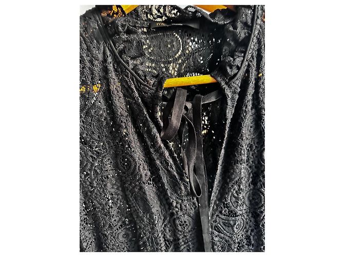 Maje Schwarzes Kleid mit Spitzenoberteil - Ansicht 7