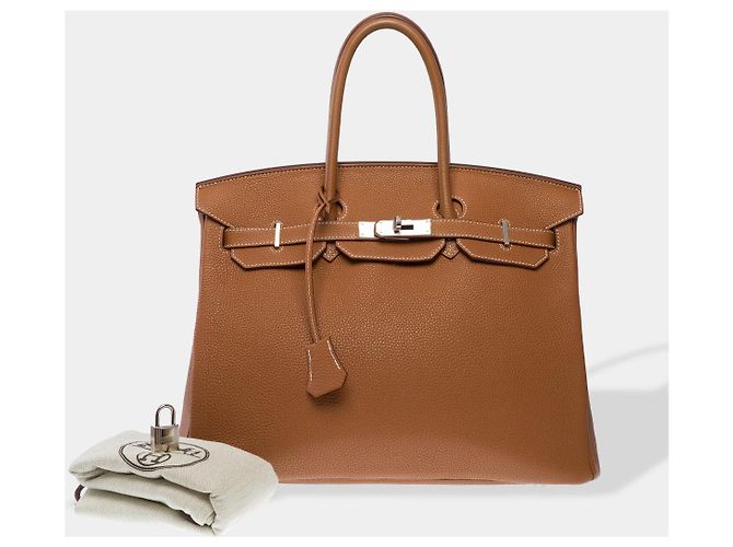 Hermès Sac HERMES Birkin 35 en Cuir Doré - 102584 - vue 2
