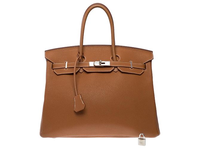 Hermès Sac HERMES Birkin 35 en Cuir Doré - 102584 - vue 3
