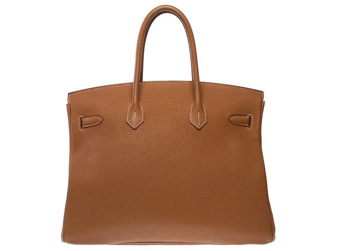 Hermès Sac HERMES Birkin 35 en Cuir Doré - 102584 - vue 4