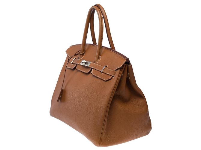 Hermès Sac HERMES Birkin 35 en Cuir Doré - 102584 - vue 5