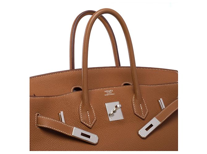 Hermès Sac HERMES Birkin 35 en Cuir Doré - 102584 - vue 7