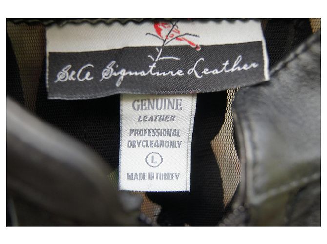 Autre Marque Oversized Lederjacke Schwarz - Ansicht 8
