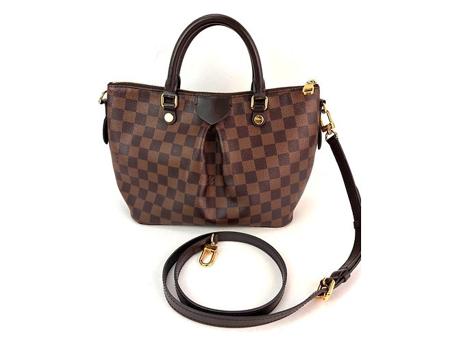Borsa a Spalla Louis Vuitton Damier Ebene Siena PM Marrone - vista 2