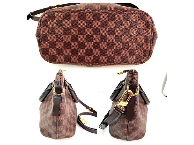 Borsa a Spalla Louis Vuitton Damier Ebene Siena PM Marrone - vista 3