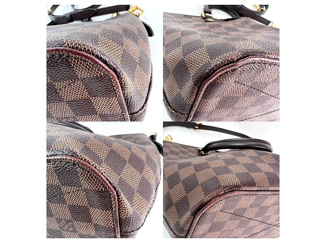 Borsa a Spalla Louis Vuitton Damier Ebene Siena PM Marrone - vista 4